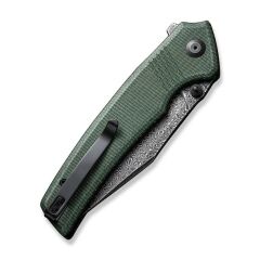 Civivi Tranquil Flipper & Thumb Stud Knife Damascus Green Micarta Handle Çakı