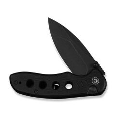 Civivi Triptych Flipper & Thumb Stud & Button Lock Knife All Black G10 Handle Çakı