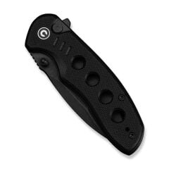 Civivi Triptych Flipper & Thumb Stud & Button Lock Knife All Black G10 Handle Çakı