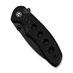 Civivi Triptych Flipper & Thumb Stud & Button Lock Knife All Black G10 Handle Çakı