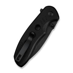 Civivi Triptych Flipper & Thumb Stud & Button Lock Knife All Black G10 Handle Çakı