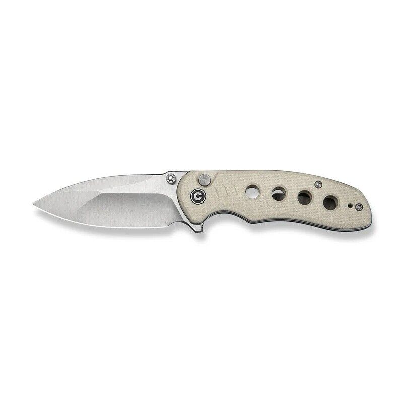 Civivi Triptych Flipper & Thumb Stud & Button Lock Knife Ivory G10 Handle Çakı