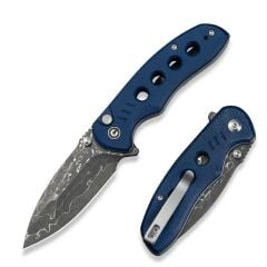 Civivi Triptych Flipper & Thumb Stud & Button Lock Knife Damascus Micarta Handle Çakı