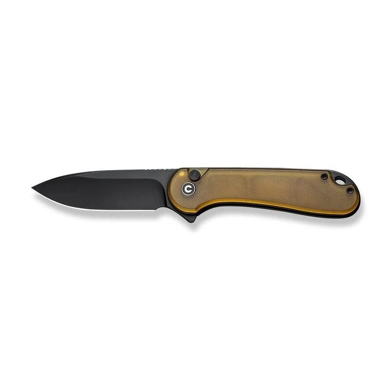 Civivi Button Lock Elementum II Flipper Knife Ultem Amber & Black Handle Çakı