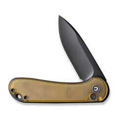 Civivi Button Lock Elementum II Flipper Knife Ultem Amber & Black Handle Çakı
