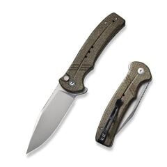 Civivi Cogent Flipper & Button Lock Knife Green Micarta Handle Çakı