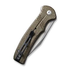 Civivi Cogent Flipper & Button Lock Knife Green Micarta Handle Çakı