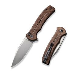 Civivi Cogent Flipper & Button Lock Knife Brown Micarta Handle Çakı
