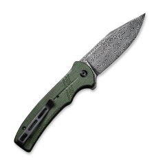 Civivi Cogent Flipper & Button Lock Knife Damascus Green Micarta Handle Çakı