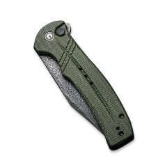 Civivi Cogent Flipper & Button Lock Knife Damascus Green Micarta Handle Çakı