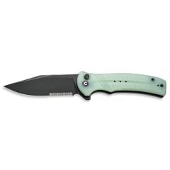 Civivi Cogent Flipper & Button Lock Knife Blackwashed Serrated  Naturel G10 Handle Çakı