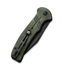 Civivi Cogent Flipper & Button Lock Knife Blackwashed Serrated  Green Micarta Handle Çakı