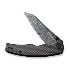 Civivi P87 Folder Flipper Knife Damascus Carbon Fiber Handle Çakı