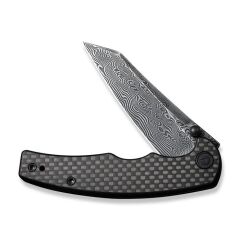 Civivi P87 Folder Flipper Knife Damascus Carbon Fiber Handle Çakı