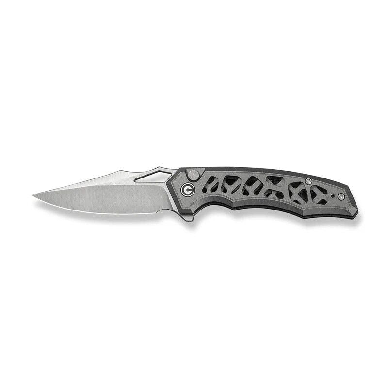 Civivi Anaaki Flipper & Thumb Hole & Button Lock Knife Gray Aluminum Handle Çakı