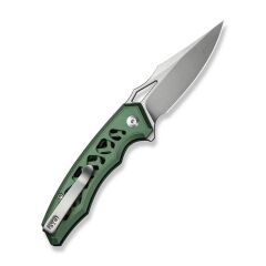 Civivi Anaaki Flipper & Thumb Hole & Button Lock Knife Green Aluminum Handle Çakı