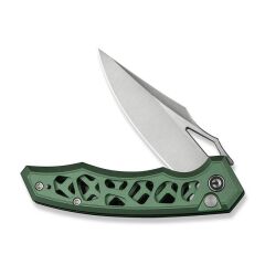 Civivi Anaaki Flipper & Thumb Hole & Button Lock Knife Green Aluminum Handle Çakı