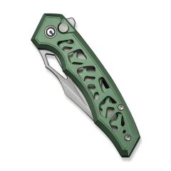 Civivi Anaaki Flipper & Thumb Hole & Button Lock Knife Green Aluminum Handle Çakı