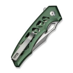 Civivi Anaaki Flipper & Thumb Hole & Button Lock Knife Green Aluminum Handle Çakı