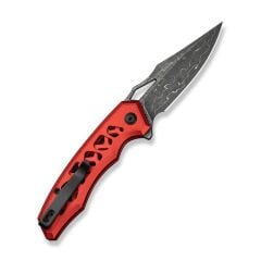 Civivi Anaaki Flipper & Thumb Hole & Button Lock Damascus Knife Aluminum Handle Çakı