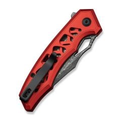 Civivi Anaaki Flipper & Thumb Hole & Button Lock Damascus Knife Aluminum Handle Çakı