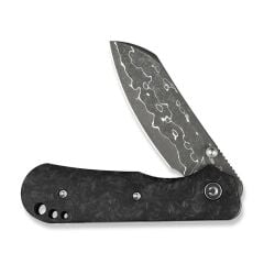 Civivi Crabby Thumb Stud Knife Damascus Shredded Carbon Fiber Handle Çakı