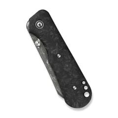 Civivi Crabby Thumb Stud Knife Damascus Shredded Carbon Fiber Handle Çakı