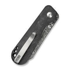 Civivi Crabby Thumb Stud Knife Damascus Shredded Carbon Fiber Handle Çakı