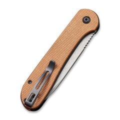 Civivi Button Lock Elementum Pocket Knife Brown Micarta Handle Çakı