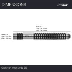 Red Dragon Gian Van Veen Axis S.E.% 90 Tungsten Çelik Uçlu Dart Oku