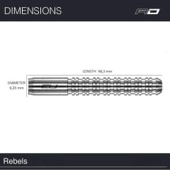 Red Dragon Rebel % 90 Tungsten Çelik Uçlu Dart Oku