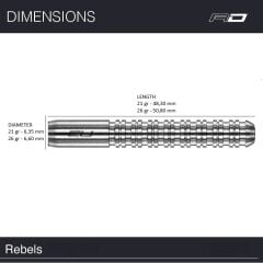 Red Dragon Rebel % 90 Tungsten Çelik Uçlu Dart Oku