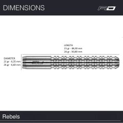 Red Dragon Rebel % 90 Tungsten Çelik Uçlu Dart Oku