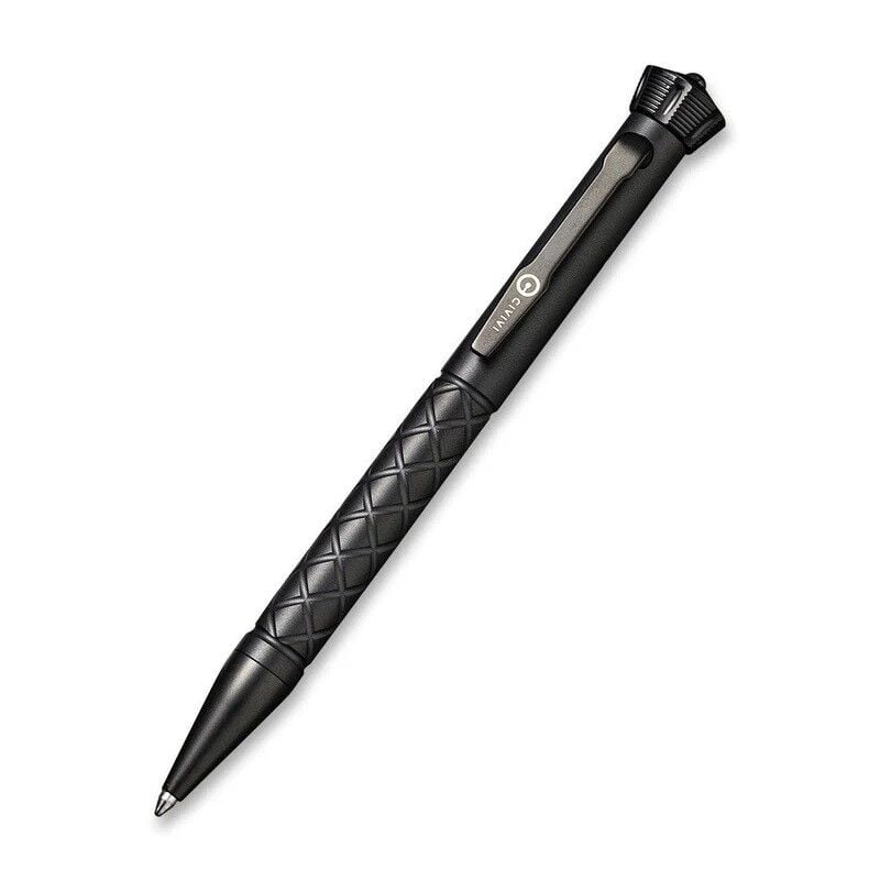 Civivi Coronet Black Titanium Tactical Pen with A Spinner Bearing On Top Kalem