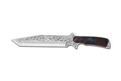 Bora 504 Büyük Shogun Ceviz Epoksi Sap Gravürlü Bıçak