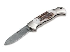 Böker Manufaktur Scout Spearpoint Stag Damascus Çakı