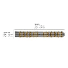 Red Dragon Paradym Gold - Silver Parallel % 90 Tungsten Çelik Uçlu Dart Oku