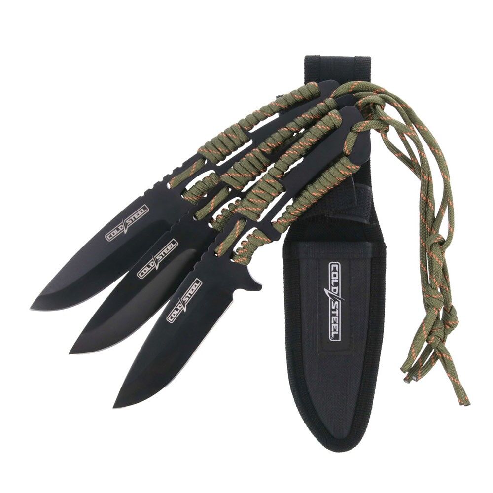 Cold Steel Throwing Knives With Paracord Handle 3 Pack With Sheath Atma Bıçak