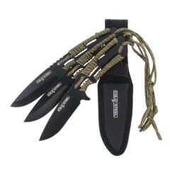 Cold Steel Throwing Knives With Paracord Handle 3 Pack With Sheath Atma Bıçak