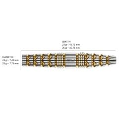 Red Dragon Paradym Gold - Silver Torpedo % 90 Tungsten Çelik Uçlu Dart Oku