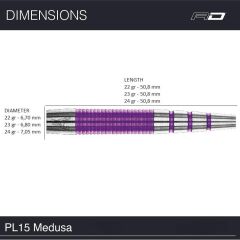 Red Dragon Peter Wright PL15 Medusa % 90 Tungsten Çelik Uçlu Dart Oku