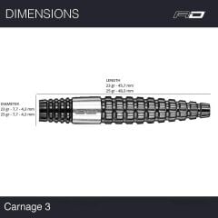 Red Dragon Carnage 3 % 90 Tungsten Çelik Uçlu Dart Oku