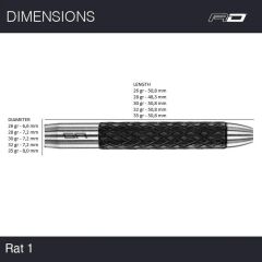 Red Dragon Rat 1 % 85 Tungsten Çelik Uçlu Dart Oku