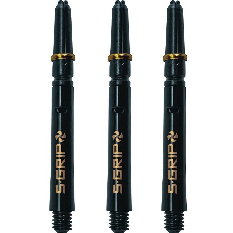 Harrows Supergrip Spin Dart Shafts Siyah Altın - Short