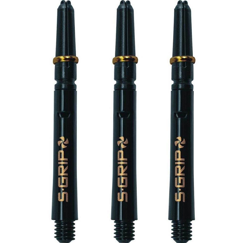 Harrows Supergrip Spin Dart Shafts Siyah Altın - Short