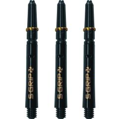 Harrows Supergrip Spin Dart Shafts Siyah Altın - Short