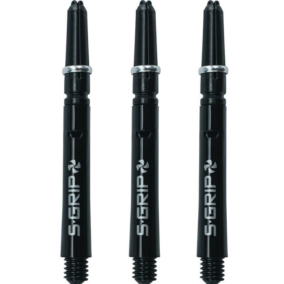Harrows Supergrip Spin Dart Shafts Siyah Gümüş - Short