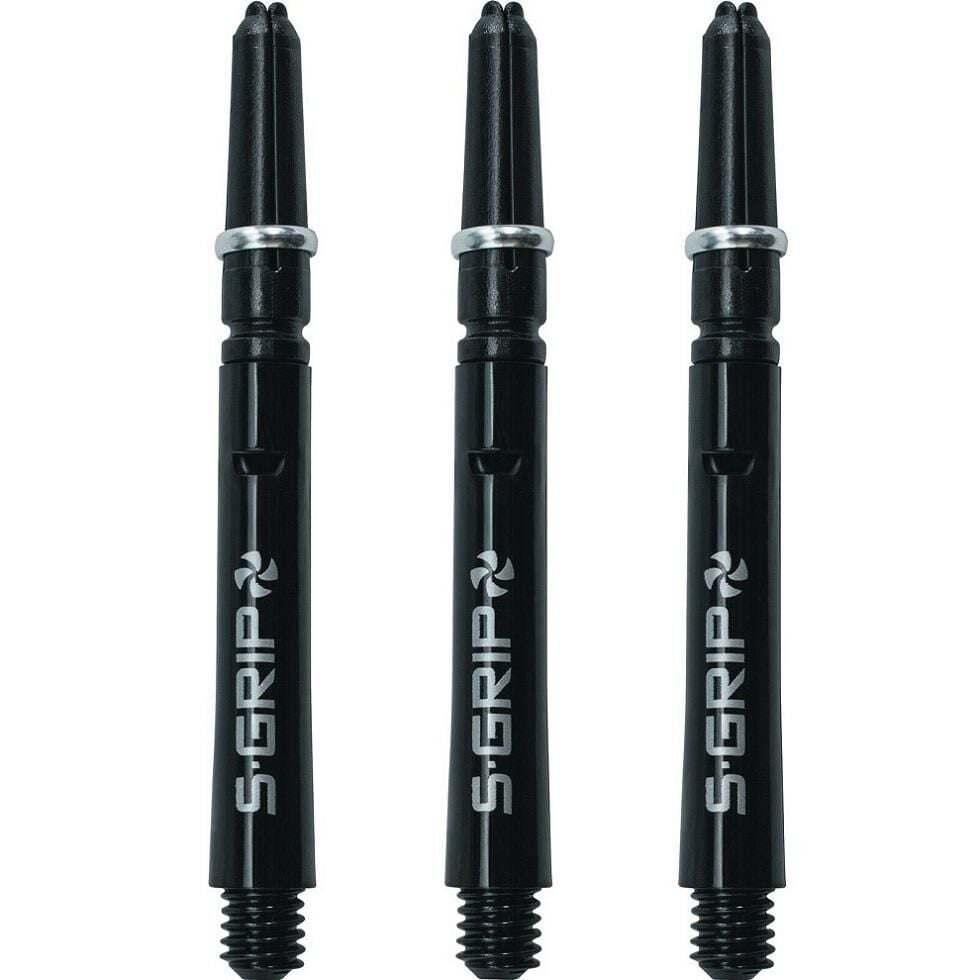 Harrows Supergrip Spin Dart Shafts Siyah Gümüş - Short
