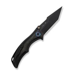 We Knife Tighe Down Black Titanium Integral Handle With Black & Yellow Carbon Fiber Inlay Black Stonewashed Bohler M390 Blade Tanto Çakı