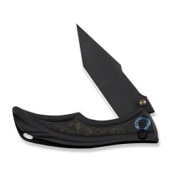 We Knife Tighe Down Black Titanium Integral Handle With Black & Yellow Carbon Fiber Inlay Black Stonewashed Bohler M390 Blade Tanto Çakı